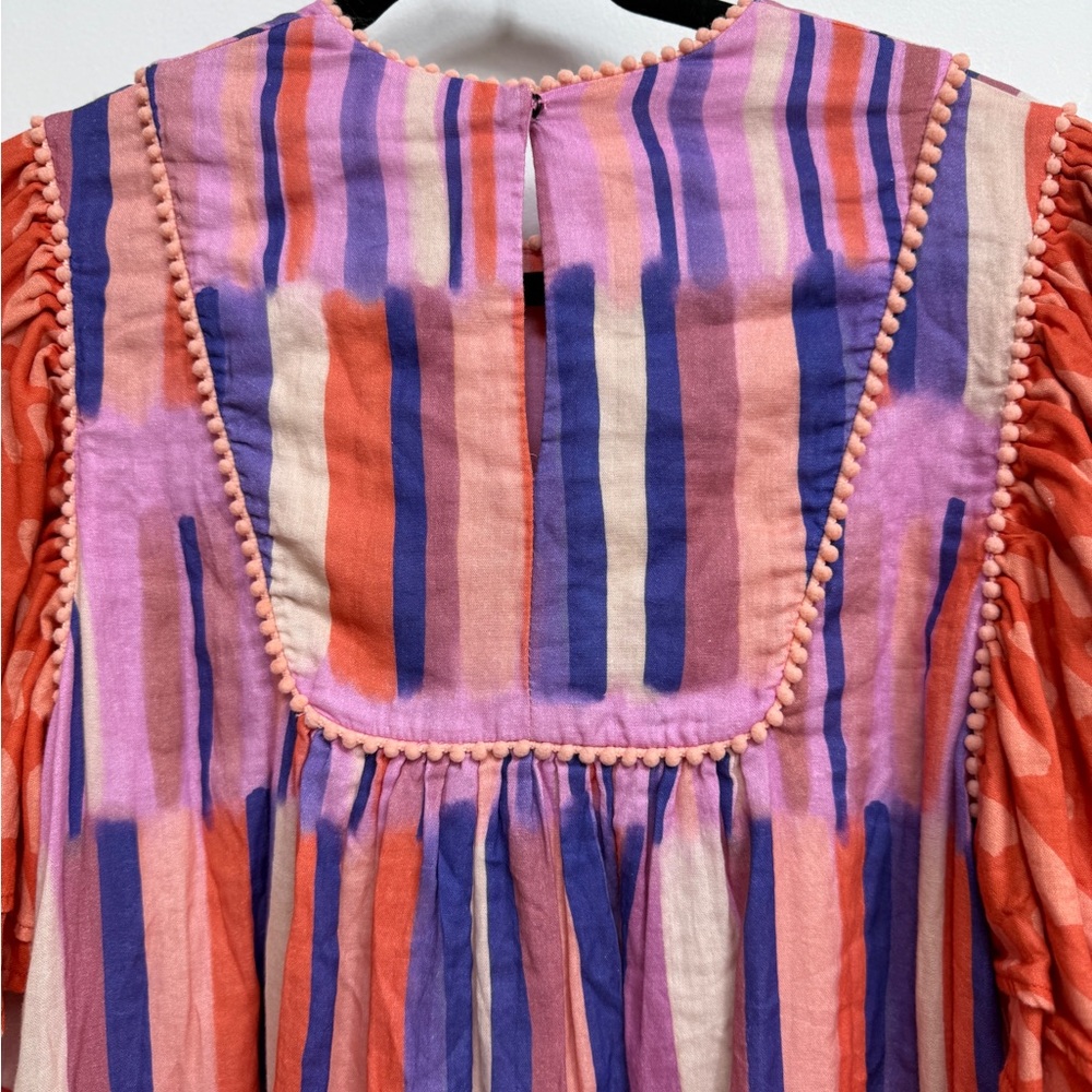 Katie Kortman Colorful Striped Dress with Patterned Sleeves - Picture 5 of 5